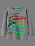 Glowing Educational Marine Fish Printing Shirt - CCMOM