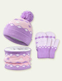 Knitted Woolen Hat Scarf Gloves Set - CCMOM