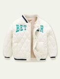 Letter Appliqu¡§| down Jacket