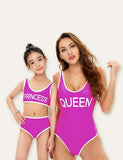 Letter Printed Family Matching Swimsuit