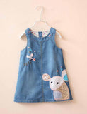 Mouse Appliqu¨¦ Denim Vest Dress - CCMOM