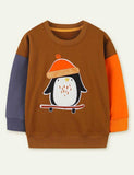 Christmas Sale-Penguin Appliqu¡§| Long-Sleeved Sweatershirt