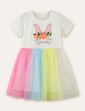 Rabbit Printed Mesh Dress