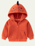 Shark Embroidery Zipper Hoodle