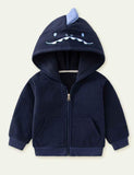 Shark Embroidery Zipper Hoodle - CCMOM