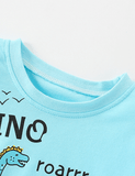 Smiley Dinosaur Printed Long-Sleeved T-shirt - CCMOM