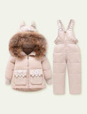Solid Color Glossy down Jacket Suit