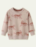 Tiger Printed Pullover Sweatshirt