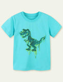 Toddler Boy Dinosaur Embroidered 100% Cotton T-shirt