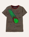 Toddler Boy Glowing Dinosaur Appliqu¡§| 100% Cotton T-shirt - CCMOM