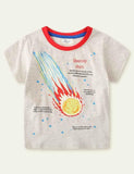 Toddler Boy Glowing Dinosaur Appliqu¡§| 100% Cotton T-shirt - CCMOM