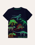 Toddler Boy Glowing Dinosaur Appliqu¡§| 100% Cotton T-shirt - CCMOM