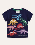 Toddler Boy Glowing Dinosaur Appliqu¡§| 100% Cotton T-shirt - CCMOM