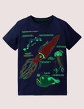 Toddler Boy Glowing Dinosaur Appliqu¡§| 100% Cotton T-shirt - CCMOM