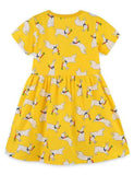Toddler Girl Cartoon Rabbit Print Short Sleeve Splice Dress With Pocket - CCMOM
