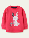 Toddler Girl Rabbit Embroidered Long-Sleeved Sweatshirt - CCMOM