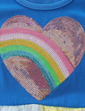 Toddler Girl Rainbow Love Sequined Long Sleeve Splicing Color Mesh Dress - CCMOM