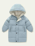 Toddler Kid Solid Color Mid-Length down Jacket