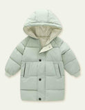 Toddler Kid Solid Color Mid-Length down Jacket - CCMOM