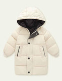 Toddler Kid Solid Color Mid-Length down Jacket - CCMOM