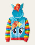 Toddler Rainbow Unicorn Wings Hooded Zip Jacket - CCMOM