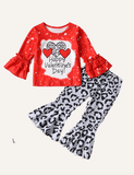 Valentine's Day girls sweatshirt flared pants suit