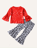 Valentine's Day girls sweatshirt flared pants suit - CCMOM